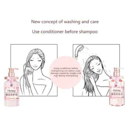 ⁦Anti-dandruff Anti-itch Refreshing Shampoo Cherry Blossom Amino Acid Shampoo Long-lasting Fragrances Shampoo Clean Scalp Beauty⁩ - الصورة ⁦6⁩