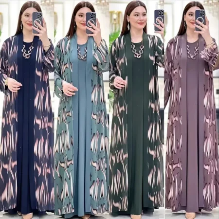 Jalabiya Abayas Dress Set Kaftan