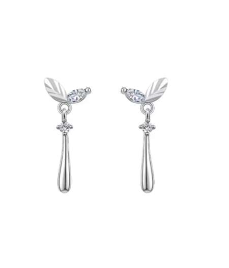 925 Silver Zircon Stud Earrings – Cute & Simple Sparkling Jewelry for Women