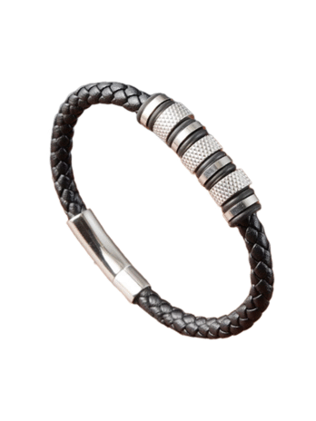 Steel Leather Bracelet Magnet ...
