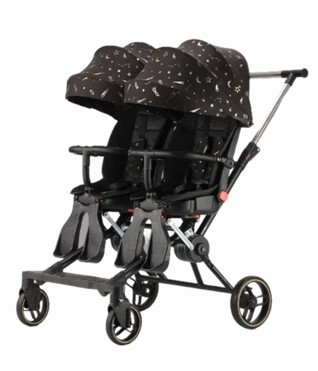 Foldable Twin Baby Stroller – Double Portable Infant Carriage with 4 Wheels
