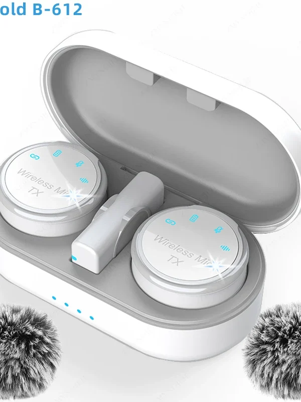 ميكروفون لافالير لاسلكي مغناطيسي - مشبك إلغاء الضوضاء للتسجيل بالهاتف الذكي