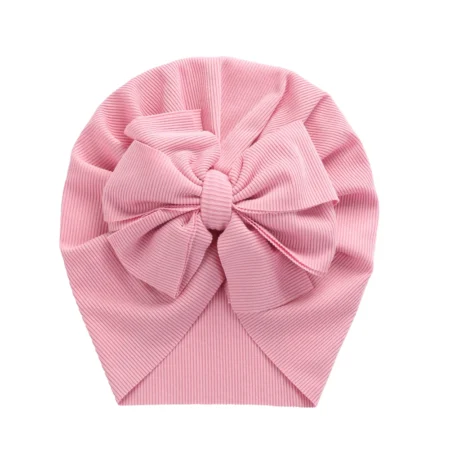 Baby Bunny Knot Turban Hat – Ribbed Elastic Beanie for Newborns & Toddlers (0–4T)