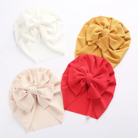 Baby Bunny Knot Turban Hat – Ribbed Elastic Beanie for Newborns & Toddlers (0–4T) - Image 4