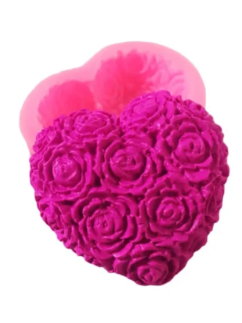 Lovely Heart Rose Flower Silic...