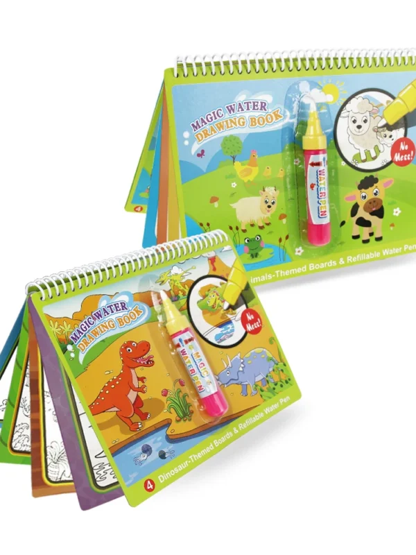 Magic Water Drawing Book Set – Reusable Doodle Board with Pen for Kids