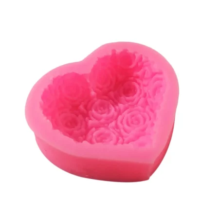 Lovely Heart Rose Flower Silicone Soap Mold DIY Fondant Cake - Image 4
