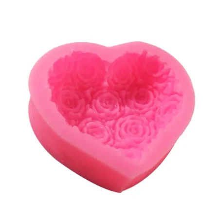 Lovely Heart Rose Flower Silicone Soap Mold DIY Fondant Cake - Image 5