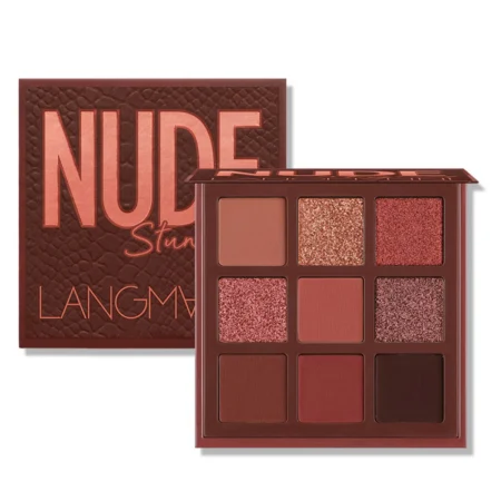 9-Color Eyeshadow Palette – Matte & Glitter Nude Shades, Long-Lasting Eye Makeup Set - Image 3