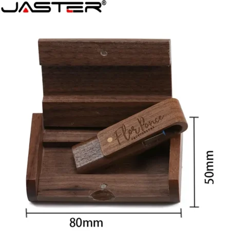 ⁦JASTER Rotatable Wooden USB 2.0 Flash Drives⁩ - الصورة ⁦2⁩