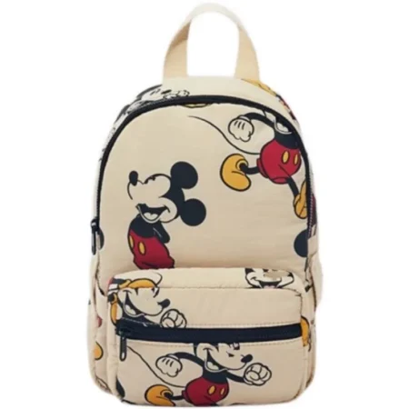 Disney Mickey Mouse Backpack – Lightweight Nylon School Bag with Detachable Pouch