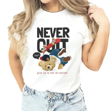 ChatGPT said: Teddy Bear Print Oversized T-Shirt – Cute Couple Harajuku Style Tee