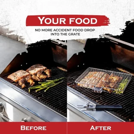 Stainless Steel Folding Grill Basket – Large BBQ Rack for Fish & Camping - Image 2