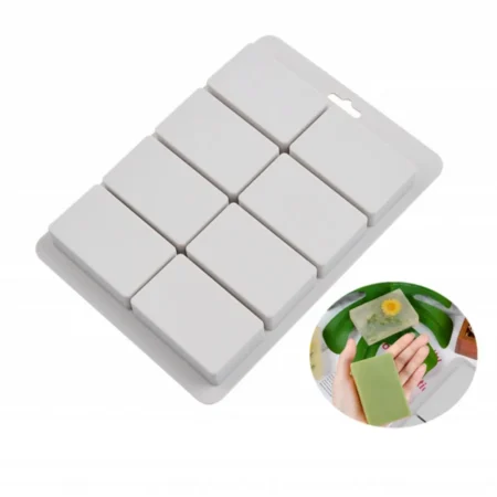 6/8 Holes Large Square Shape Silicone Soap - Image 2