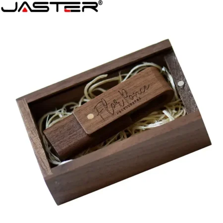 ⁦JASTER Rotatable Wooden USB 2.0 Flash Drives⁩ - الصورة ⁦4⁩