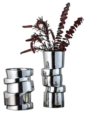 Silver Geometric Twist Glass V...