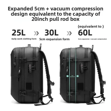 ⁦One Button Vacuum Business Backpack⁩ - الصورة ⁦5⁩