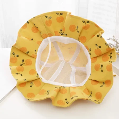 Baby Girl Cotton Bucket Hat | Fruit Print Sun Protection with Bow for Ages 1–3 - Image 3