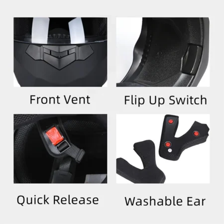 ⁦Bluetooth Motorcycle Full Face Helmet⁩ - الصورة ⁦5⁩