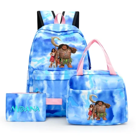 3Pcs Disney Moana Backpack Set – Colorful School Bag with Lunch Bag for Kids & Teens - Image 4