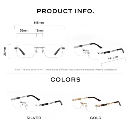 Rimless Men's Luxury Glasses Frame - Image 5
