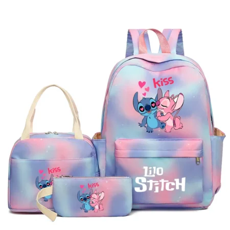 ⁦3Pcs Lilo Stitch Schoolbag Set – Kids Cartoon Backpack with Lunch Bag⁩ - الصورة ⁦3⁩