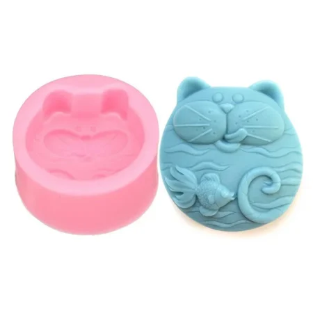 1PC Non-Stick Silicone Mold 3D Soap DIY New Cat Fish Craft