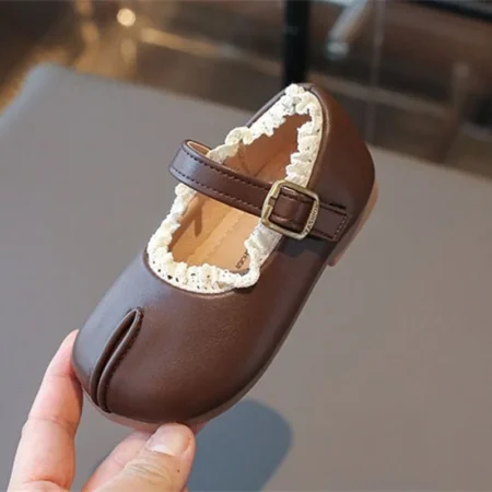 2025 Girls’ Princess Flats – Sweet Pleated Lolita Leather Shoes for Kids, Casual & Versatile Walking Shoes - Image 6