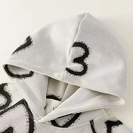 Kids' Heart Print Hoodie & Pants Set | 2-Piece Tracksuit for Boys & Girls (Spring/Winter) - Image 3