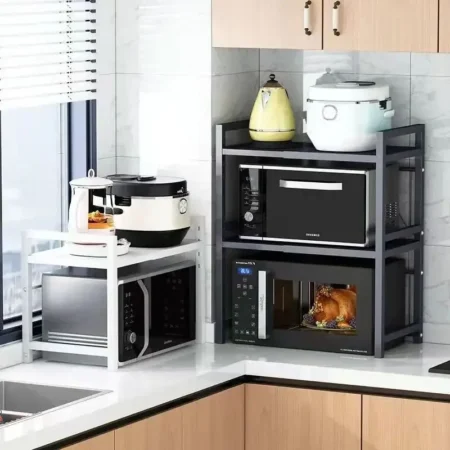 Carbon Retractable Kitchen Shelf Microwave - Image 2