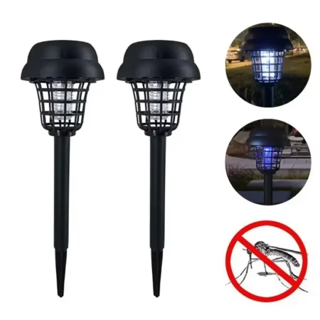 2/4pcs Solar Bug Zapper – Waterproof Mosquito Repellent Lamp for Indoor/Outdoor Use