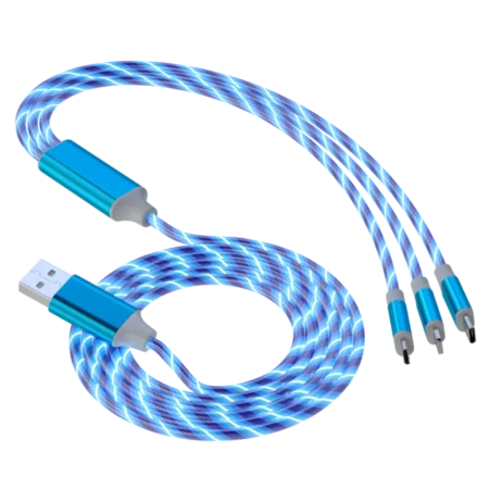 3-in-1 Fast Charging USB Cable – iPhone, Android & Type-C Compatible