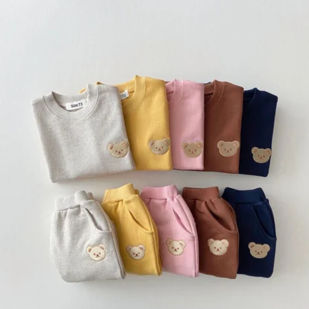 ⁦Baby Bear Sweatshirt & Pants Set – 2Pcs Fall Outfit for Boys & Girls⁩ - الصورة ⁦6⁩