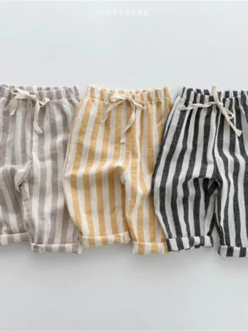 Vintage Linen Cotton Stripe Pa...