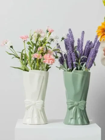 Ceramic Bow Vase Home Decor