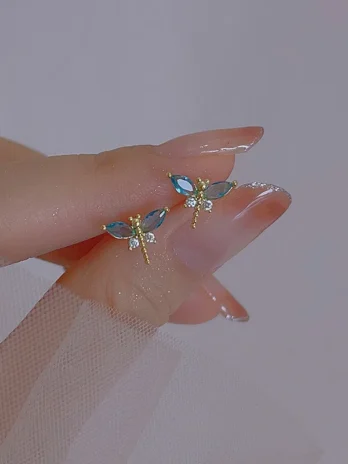 Crystal Dragonfly Planet Earri...