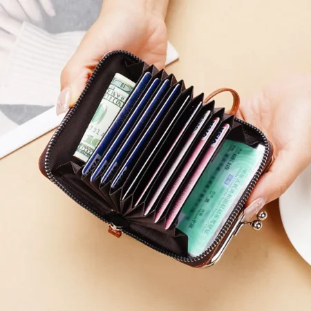 ⁦Women's Wallet Wrist Strap Short Retro Storage Bag⁩ - الصورة ⁦4⁩
