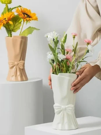 Ceramic Bow Vase Home Decor