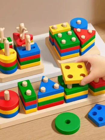 Montessori Wooden Shape &...