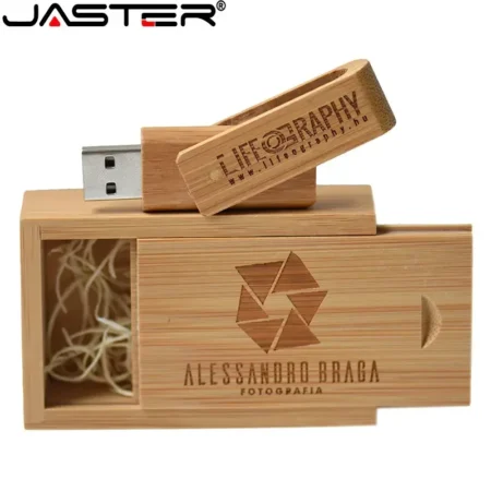 ⁦JASTER Rotatable Wooden USB 2.0 Flash Drives⁩ - الصورة ⁦3⁩