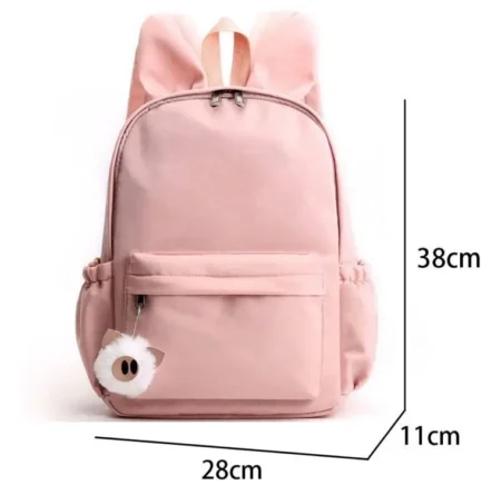 ⁦Cute Lilo Stitch Backpack – Casual School & Travel Bag with Rabbit Ears for All Ages⁩ - الصورة ⁦2⁩