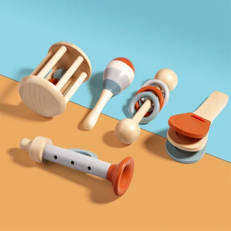 ⁦5Pcs Baby Musical Rattle Set – Sensory Montessori Toys for Early Learning⁩ - الصورة ⁦4⁩