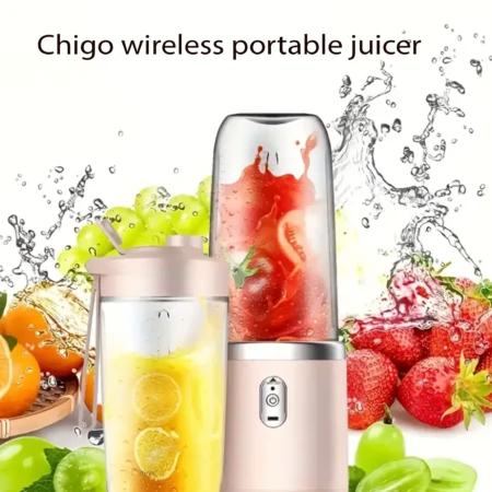 2-in-1 Portable USB Blender & Juicer – 6 Blades with Dual Cups for Smoothies & Milkshakes