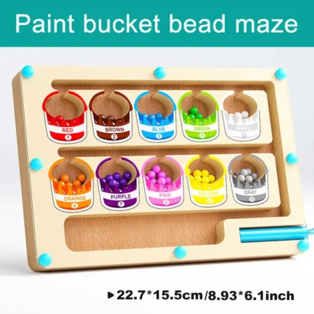 Montessori Magnetic Maze Board – Color Sorting & Bead Game for Kids - Image 3