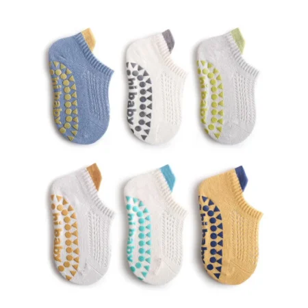 ⁦6 Pairs Baby Non-Slip Ankle Socks – Cotton Floor Socks for Toddlers⁩ - الصورة ⁦5⁩