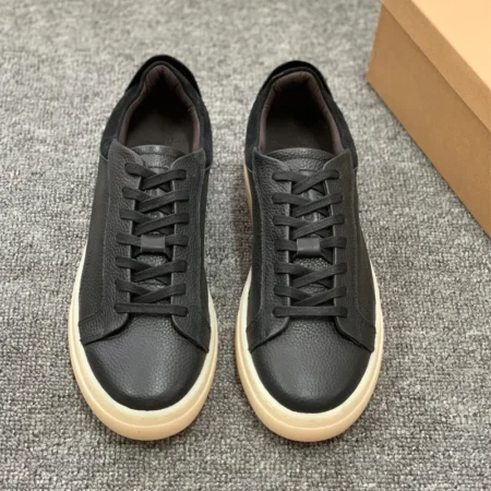 LEIMEICHEN Men's Genuine Leather Skate Shoes – Thick Sole Flat Sneakers, Casual Spring Fashion - Image 2