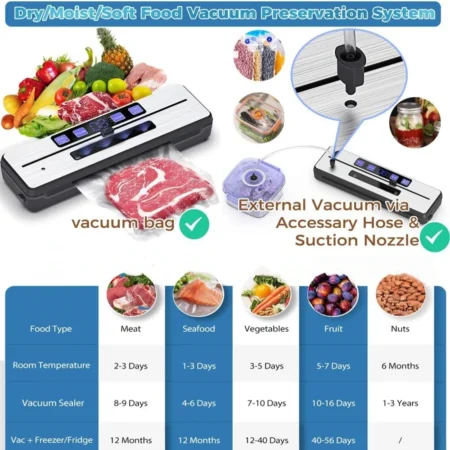 Vacuum Sealer Machine Food Sealer Pro Food Preservation - Image 4