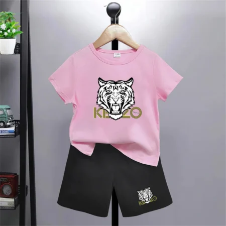 Kids Tiger Head Print T-Shirt & Shorts Set – Fashion Outdoor Summer Outfit for Boys & Girls (Ages 3–12) - Image 4