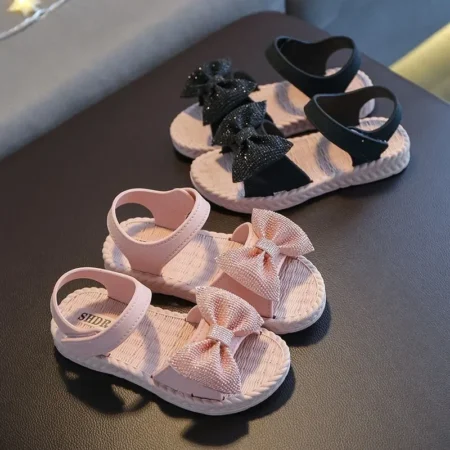 2024 Girls’ Summer Sandals – Princess Style Bow Tie Kids Shoes, Non-Slip Casual Beach Footwear - Image 6