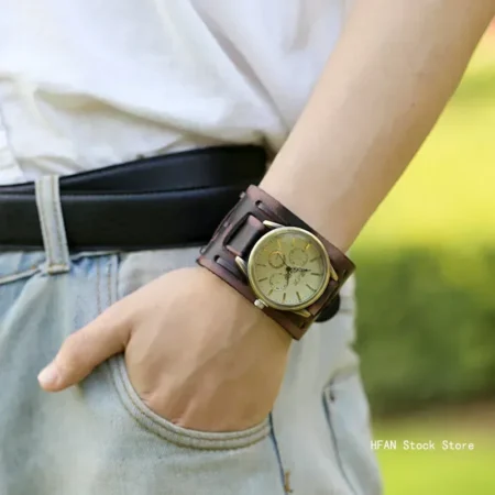 Leather Woven Men Watch - Image 2